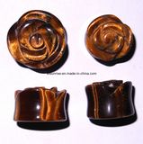 Semi Precious Stone Natual Crystal Tiger Eye Jewelry Earplugs <Esb01906>